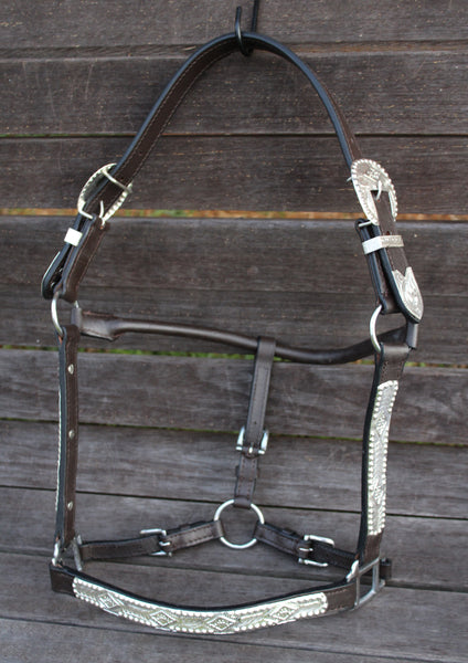 New! Dark Oil Average Horse size leather show halter