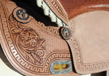Double T Brown Filigree Top Grain Leather - Country Scene Saddlery and Pet Supplies