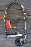 *Showman ® Yearling/Small Horse Dark leather show halter with lead. - Country Scene Saddlery and Pet Supplies