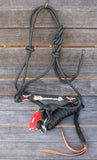 Showman® Beaded arrow black rope halter with lead rope. - Country Scene Saddlery and Pet Supplies