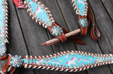 NEW! Showman ® PONY SIZE Rainbow Unicorn print headstall and breast collar set. - Country Scene Saddlery and Pet Supplies