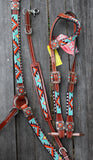Showman ® Beaded Aztec 4 Piece Set. - Country Scene Saddlery and Pet Supplies
