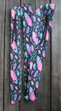 CSS Pink Feathers- Style Two Latigo Set. - Country Scene Saddlery and Pet Supplies