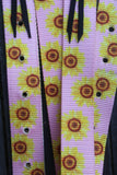 CSS Pink Sunflower- Style Two Latigo Set. - Country Scene Saddlery and Pet Supplies
