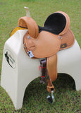 New! CSSB18 Basket Tooled Barrel Saddle - Country Scene Saddlery and Pet Supplies