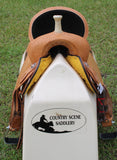 New! CSSB18 Basket Tooled Barrel Saddle - Country Scene Saddlery and Pet Supplies