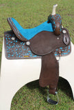 CSSB17 Hand Painted Floral Barrel Saddle - Country Scene Saddlery and Pet Supplies