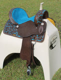 CSSB17 Hand Painted Floral Barrel Saddle - Country Scene Saddlery and Pet Supplies