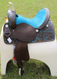 CSSB17 Hand Painted Floral Barrel Saddle - Country Scene Saddlery and Pet Supplies