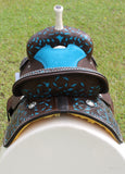 CSSB17 Hand Painted Floral Barrel Saddle - Country Scene Saddlery and Pet Supplies