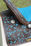 CSSB17 Hand Painted Floral Barrel Saddle - Country Scene Saddlery and Pet Supplies