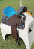 CSSB17 Hand Painted Floral Barrel Saddle - Country Scene Saddlery and Pet Supplies
