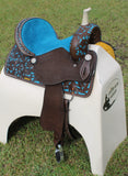 CSSB17 Hand Painted Floral Barrel Saddle - Country Scene Saddlery and Pet Supplies