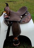 New! Stunning! Circle S Chocolate Calico Barrel Style Saddle -14811 - Country Scene Saddlery and Pet Supplies