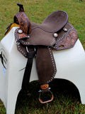 New! Stunning! Circle S Chocolate Calico Barrel Style Saddle -14811 - Country Scene Saddlery and Pet Supplies