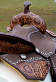 New! Stunning! Circle S Chocolate Calico Barrel Style Saddle -14811 - Country Scene Saddlery and Pet Supplies