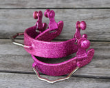 Showman® Glittered Epoxy aluminum bumper spurs. - Country Scene Saddlery and Pet Supplies