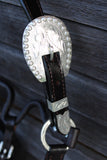 *Showman ® leather full horse size silver show halter. - Country Scene Saddlery and Pet Supplies