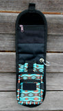 Showman Cordura Phone/ Accessory Pouch- Teal Aztec 2 - Country Scene Saddlery and Pet Supplies