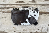 New! Black and White Hair On Saddle Pouch