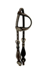 Showman ® Silver Beaded one ear headstall with conchos. - Country Scene Saddlery and Pet Supplies
