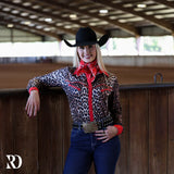 New! RED LEOPARD PERFORMANCE RODEO SHIRT
