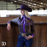 New! Purple LEOPARD PERFORMANCE RODEO SHIRT