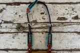 New! Turquoise Buckstitched Beaded One Eared Bridle - Country Scene Saddlery and Pet Supplies
