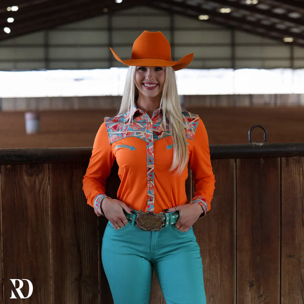 ranch dress'n rodeo shirts DENIM & ROYAL BLUE PERFORMANCE RODEO SHIRT
