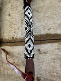 New! Black And White Beaded One Eared Bridle - Country Scene Saddlery and Pet Supplies
