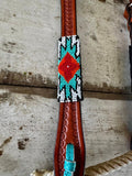 New! Split Ear Aztec Beaded Bridle - Country Scene Saddlery and Pet Supplies