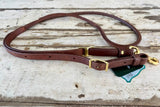 New! Berlin Custom Leather Rolled Roping Reins - oiled
