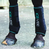 New! Ice Vibe Boot Extra Full - Black/Aqua (For Larger boned horses and hind legs) - Horse Vitamins & Supplements