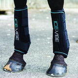 New! Ice Vibe Boot Extra Full - Black/Aqua (For Larger boned horses and hind legs) - Horse Vitamins & Supplements