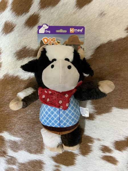 New! Western Plush Squeaky Dog Toy - Cow Product ID: KM-08141