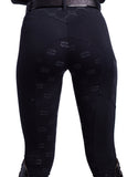 Teen and Ladies Luna Black on Black Horse Riding Tights - Country Scene Saddlery and Pet Supplies