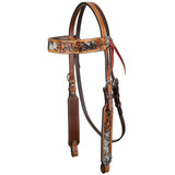 New! Showman Gilded Prairie Argentina Cow Leather Browband Headstall - Country Scene Saddlery and Pet Supplies
