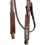 New! Showman Gilded Prairie Argentina Cow Leather Browband Headstall - Country Scene Saddlery and Pet Supplies