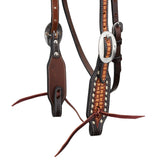 New! Showman Saddle Stitch Browband Headstall - Country Scene Saddlery and Pet Supplies