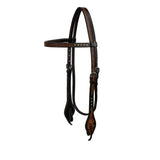 New! Showman Midnight Flora - Argentina Cow Leather Browband Headstall - Country Scene Saddlery and Pet Supplies