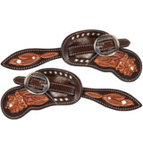 New! Showman Ladies Bloom Argentina Cow Leather Spur Straps - Country Scene Saddlery and Pet Supplies
