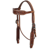 New! Showman Gardenia Argentina Cow Leather Browband Headstall - Country Scene Saddlery and Pet Supplies