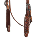 New! Showman Gardenia Argentina Cow Leather Browband Headstall - Country Scene Saddlery and Pet Supplies