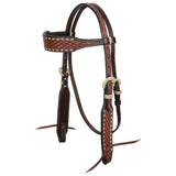New! Showman Diamond Stitch Argentina Cow Leather Browband Headstall - Country Scene Saddlery and Pet Supplies