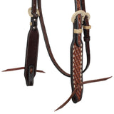 New! Showman Diamond Stitch Argentina Cow Leather Browband Headstall - Country Scene Saddlery and Pet Supplies