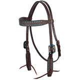 New! Showman Midnight Jewel Argentina Cow Leather Browband Headstall - Country Scene Saddlery and Pet Supplies
