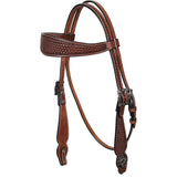New! Showman Classic Basket Argentina Cow Leather Browband Headstall - Country Scene Saddlery and Pet Supplies