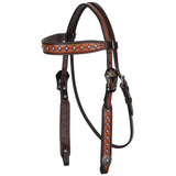New! Showman Starlight Argentina Cow Leather Browband Headstall - Country Scene Saddlery and Pet Supplies