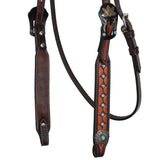 New! Showman Starlight Argentina Cow Leather Browband Headstall - Country Scene Saddlery and Pet Supplies