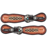 New! Showman Men's Sacred Sierra Argentina Cow Leather Spur Straps - Country Scene Saddlery and Pet Supplies